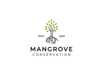 Mangrove Tree Vegetation Premium and Luxury Brand Identity Logo