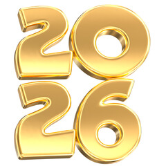 Happy New Year Number 2026 3D Render