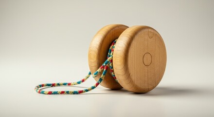 Wooden yo yo with colorful string