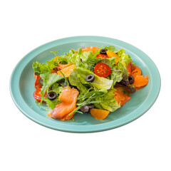 Iceberg Lettuce Salad with Mustard Dressing and Smoked Salmon
