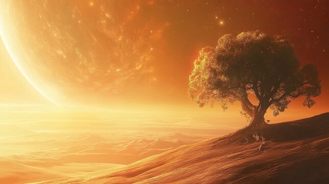 lonely tree in the desert