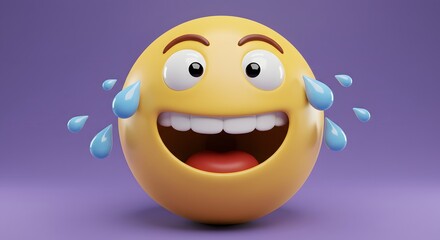 Fototapeta premium Laughing Emoji with Tears of Joy