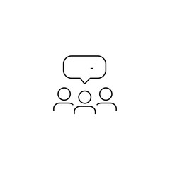 single outline icon conversation or discussion related to communication. with people element. linear icon collection. editable stroke. vector illustration.