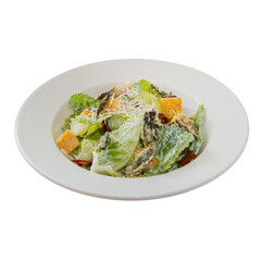 Caesar Salad with Grilled Salmon and Seaweed