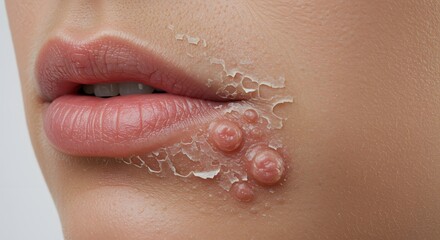 Fototapeta premium Lip Sores and Skin Peeling