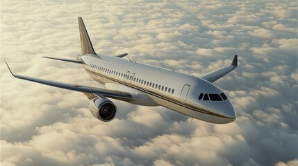 Fototapeta premium Luxury jet soaring above clouds