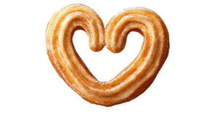 Fototapeta premium heart shaped churro on white background