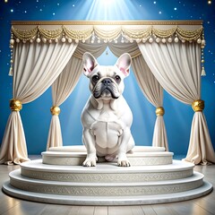 French Bulldog on the dais concept