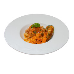 Spaghetti Seafood with Spicy Tomato Sauce