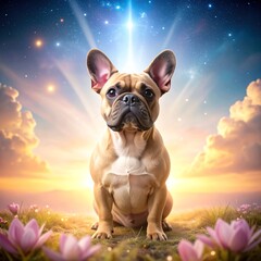 French Bulldog in divine concept
