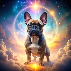 French Bulldog in divine concept