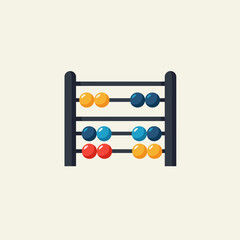 Colorful abacus in flat design for educational purposes  