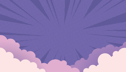 editable purple comic background with modern style