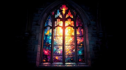 Obraz premium Colorful stained glass window