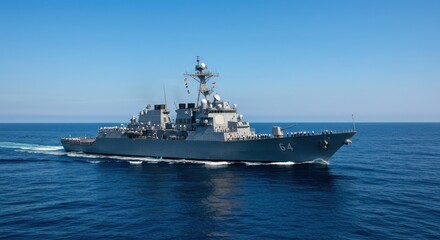 Fototapeta premium Military warship at sea