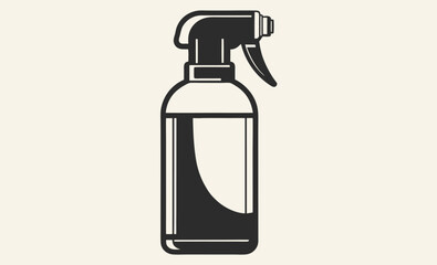 Spray bottle silhouette, spray bottle, cleaning silhouette, household icon