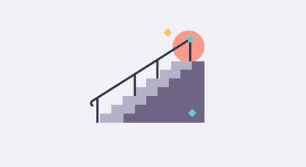 Obraz premium Abstract stairway design in minimalist style with geometric shapes 