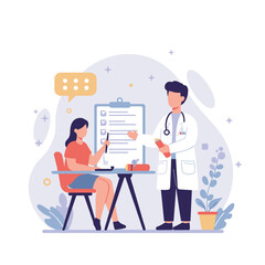 Female patient receiving prescription from doctor during consultation  