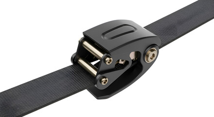 Outdoor slackline ratchet system close-up, placed on clean white background