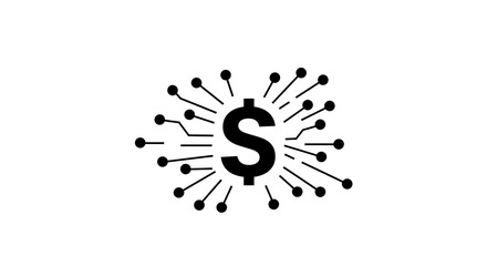 Digital Currency Network: Dollar Symbol with Tech Connections