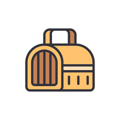 Stylized Pet Carrier Illustration With A Handle For Travel Purpose