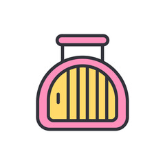 Cute Pet Carrier With Rounded Handle And Cartoonish Aesthetic