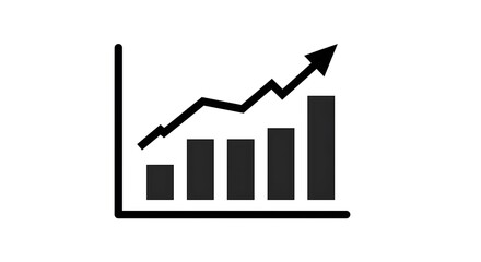 Upward Trend: Bar Graph and Line Chart Icon