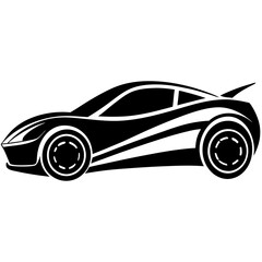 Fototapeta premium Modern car side view silhouette vector illustration