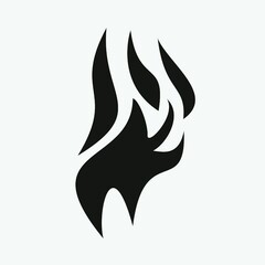 Flame tattoo vector illustration black