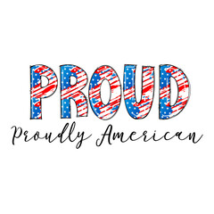 Obraz premium Patriotic Design Proud American Graphic