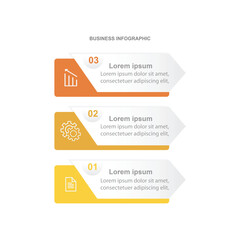 3 option infographic template paper style. brochure and layout vector with line for company 