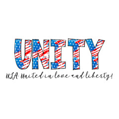 USA Unity Design - Patriotism and Love of Country