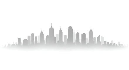Obraz premium Urban vector illustration of a city skyline silhouette with towering buildings and modern architecture