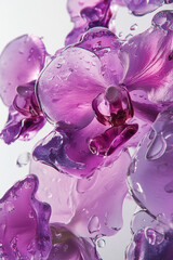 Purple Orchid Abstract, Water Droplets - Abstract photography