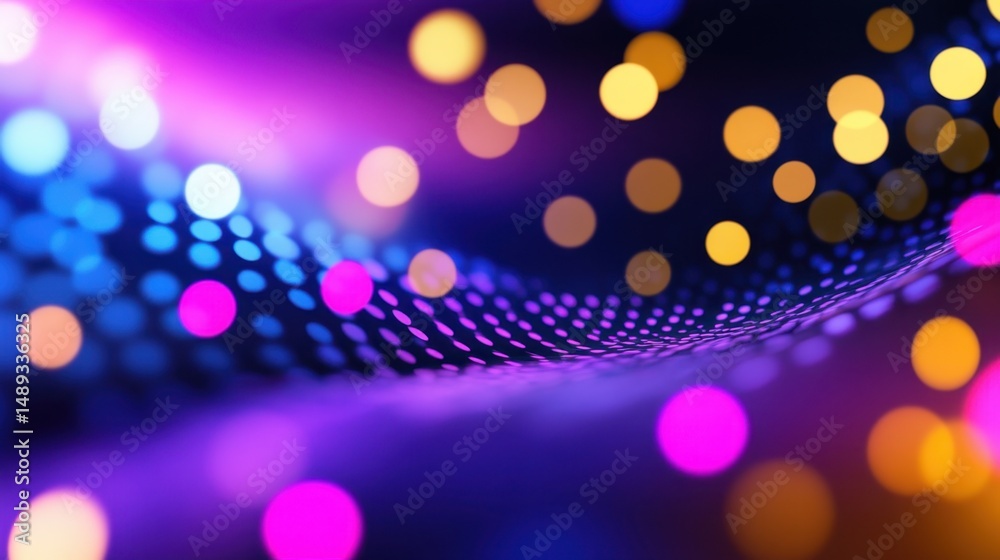 Poster abstract sphere gradient background with shiny halftone pop dots on soft colorful backdrop