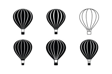 Air Balloon Vector Black Shape