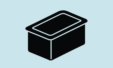 Bread pan silhouette, Loaf pan icon, Baking tray vector, Covered bread pan, Bread mold illustration