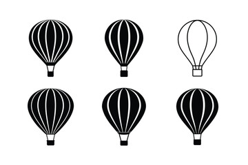 Flat Hot Air Balloon Icon Vector