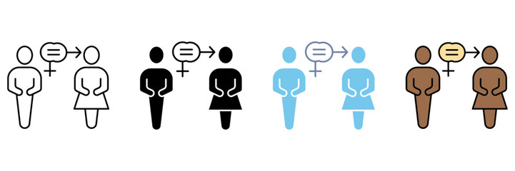 GENDER EQUALITY concept line icon. Simple element illustration.