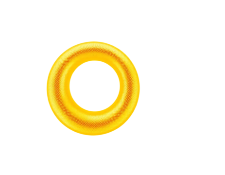Yellow Inflatable Swim Ring on a Transparent Background