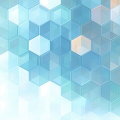 Obraz premium Abstract pattern featuring translucent blue and white hexagonal shapes creating a layered geometric design with soft light effects