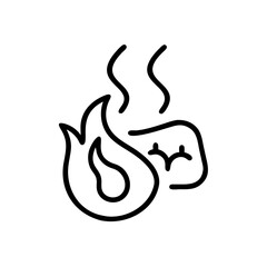 Flame and smoke symbol representing inflammation concept of Medical Vector Icons  