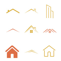 Collection of House and Building Icons for Real Estate and Construction