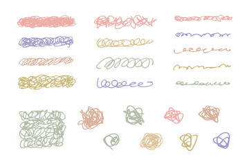 Hand drawn doodle scribble lines, abstract lines, wavy lines, vector illustrations