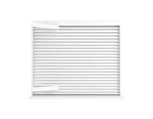 White Window with Horizontal Blinds
