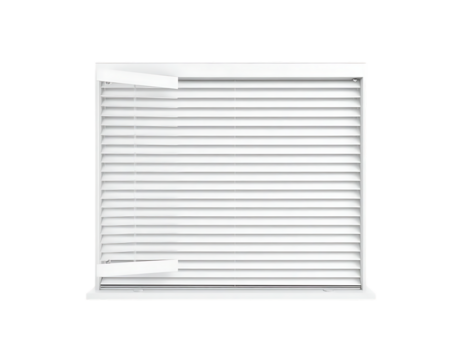 White Window with Horizontal Blinds
