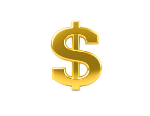 Fototapeta premium Golden Dollar Sign on Transparent Background