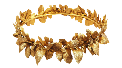 Golden Award Laurel Wreath Isolated on White Background