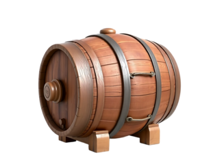 A Detailed Wooden Barrel