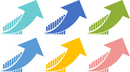  棒グラフのグラフィック素材イラストセット